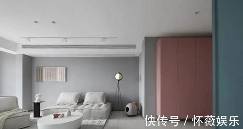 功能柜|120㎡极简风三居室，柔和的莫兰迪配色，干净又舒服