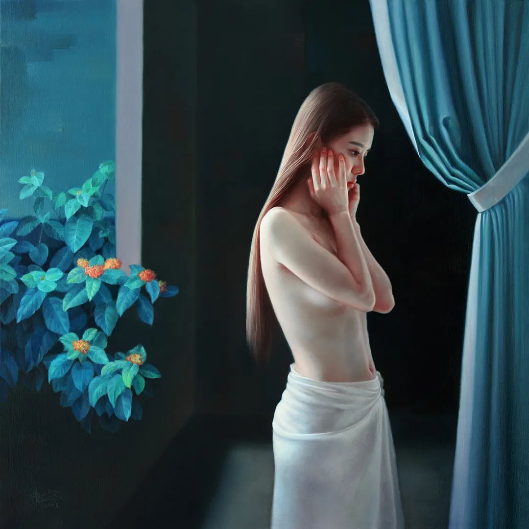 杨超@杨超:人体油画唯美而清雅脱俗,画出了东方女子的纯净与圣洁