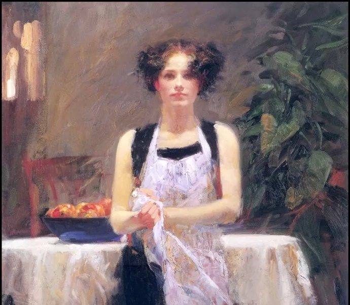 人物#皮诺德埃尼的油画人物，色彩斑斓，动静结合，光彩照人