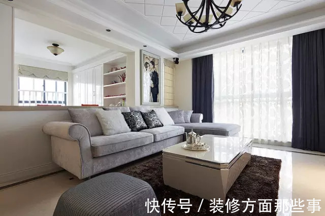 升降机|105平简欧三居室房，欧式设计融入黑白灰色带出不凡的空间感