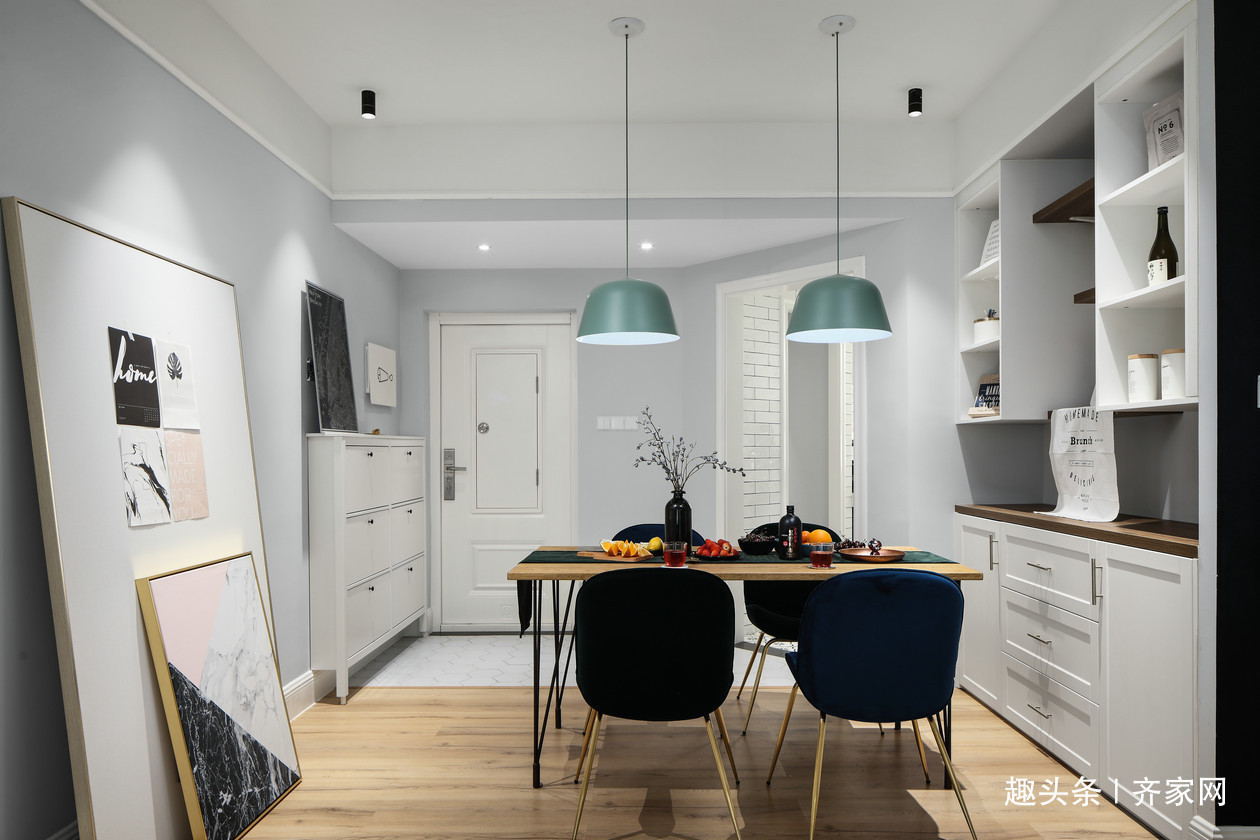 储物|107㎡北欧风,客餐厅一体,嵌入式储物,高效利用空间!