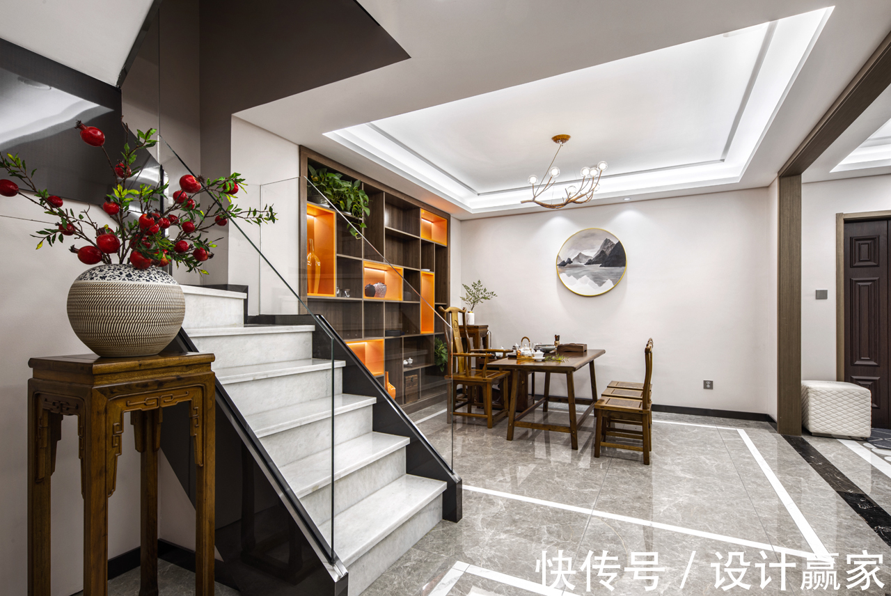 茶室|320㎡联排别墅，精致的现代轻奢家，有格调的品质生活