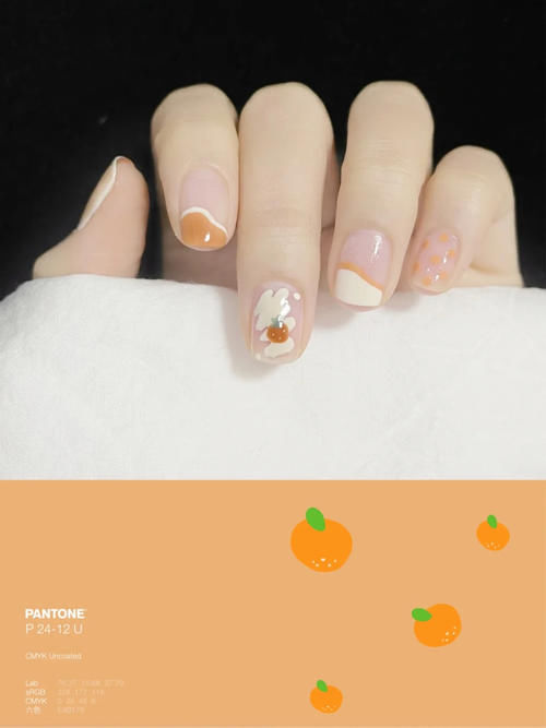 盘点春日流行美甲，橘猫美甲治愈可爱，它是这个季节的星辰大海