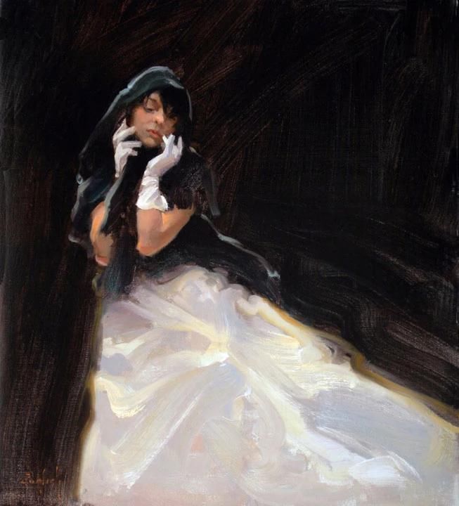 油画|迷人的光影迷人的你,这样的油画太有感染力