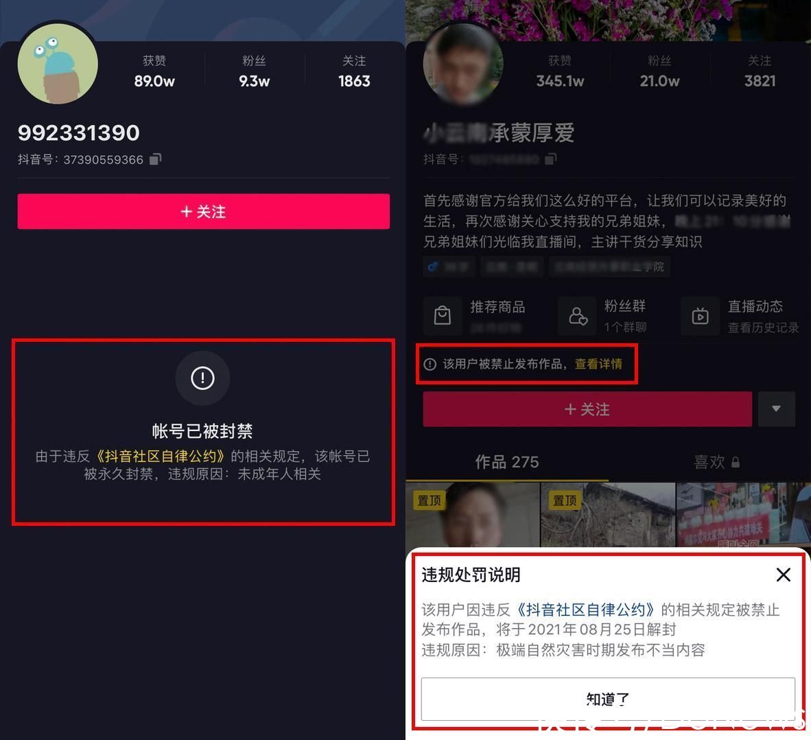 提升|抖音上线“帐号处罚公示”功能 提升违规打击工作透明度