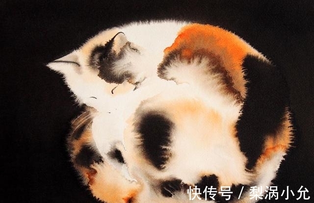 麦穗!水墨是中国传统绘画,老外用它画动物——别说另有一番意境