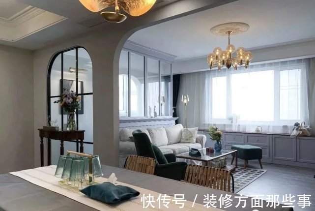 三居室|118㎡优雅美式三居室,高颜值隔断强势入镜!