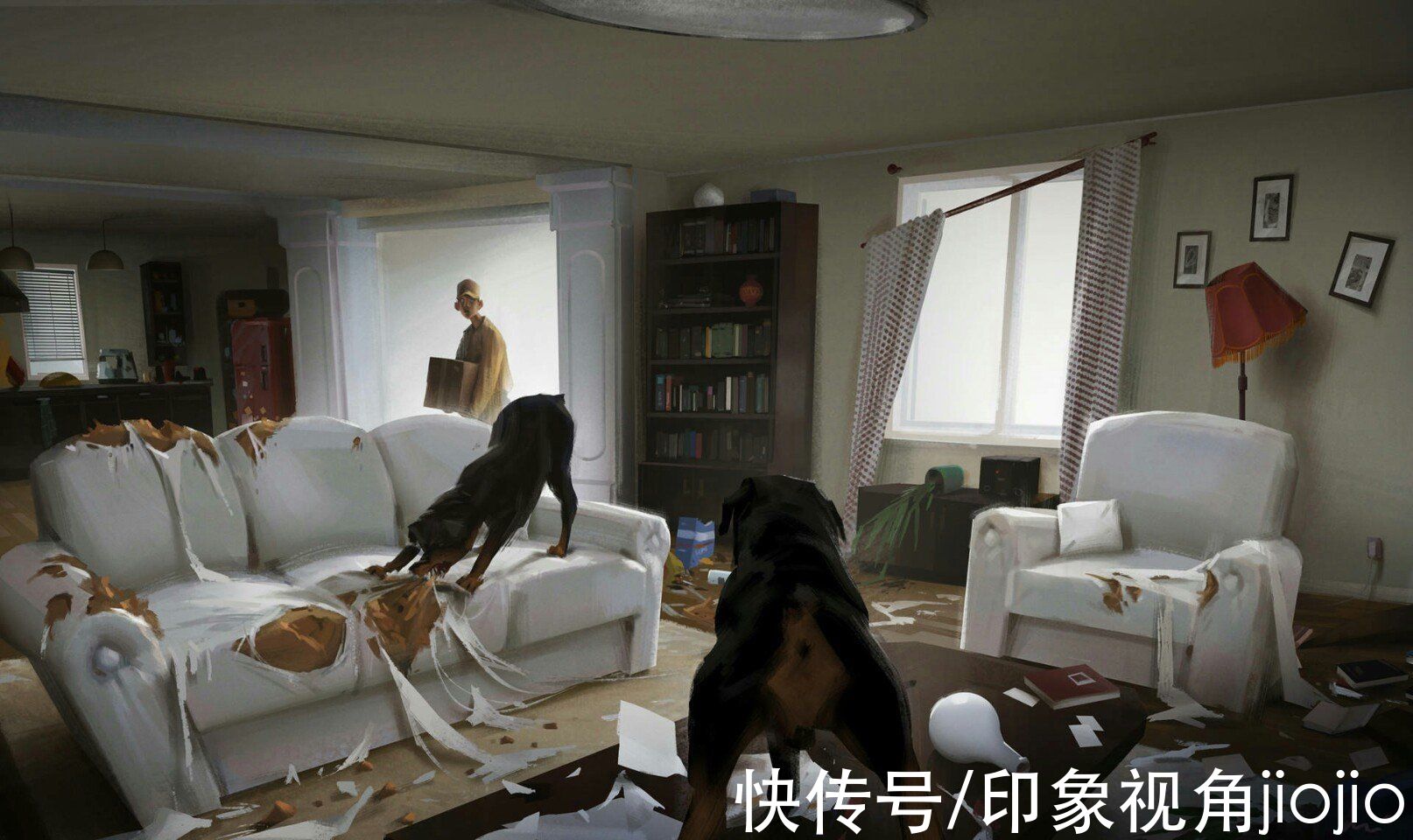 jiojio$粗犷笔触的CG插画艺术，每一幅画都很有故事感，色感超强