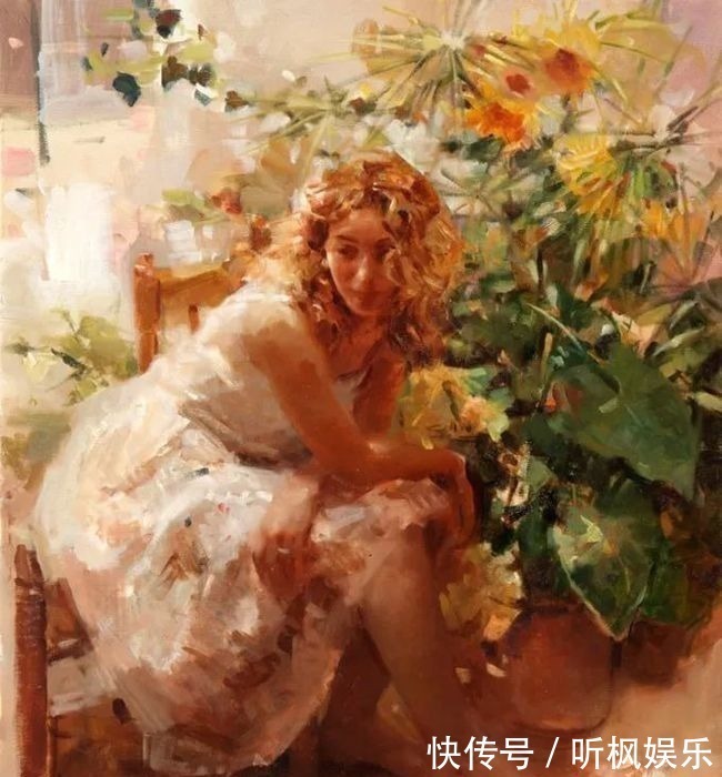 瓦伦西亚$西班牙艺术家尼迪亚笔下的女人,美得像花一样尽情地绽放