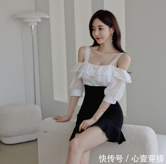 时尚搭配|女神孙允珠的时尚搭配:爱丽丝漫雪童话北欧叠花吊带裙