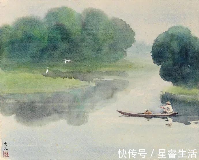 水彩&他被徐悲鸿称为“中国艺术界卓绝天才”,融入水墨意境的水彩,太美好了!