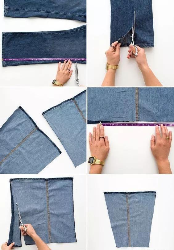 diy 一条旧牛仔衣裤,就能改造出女生喜欢的包包,以后都不舍得扔了