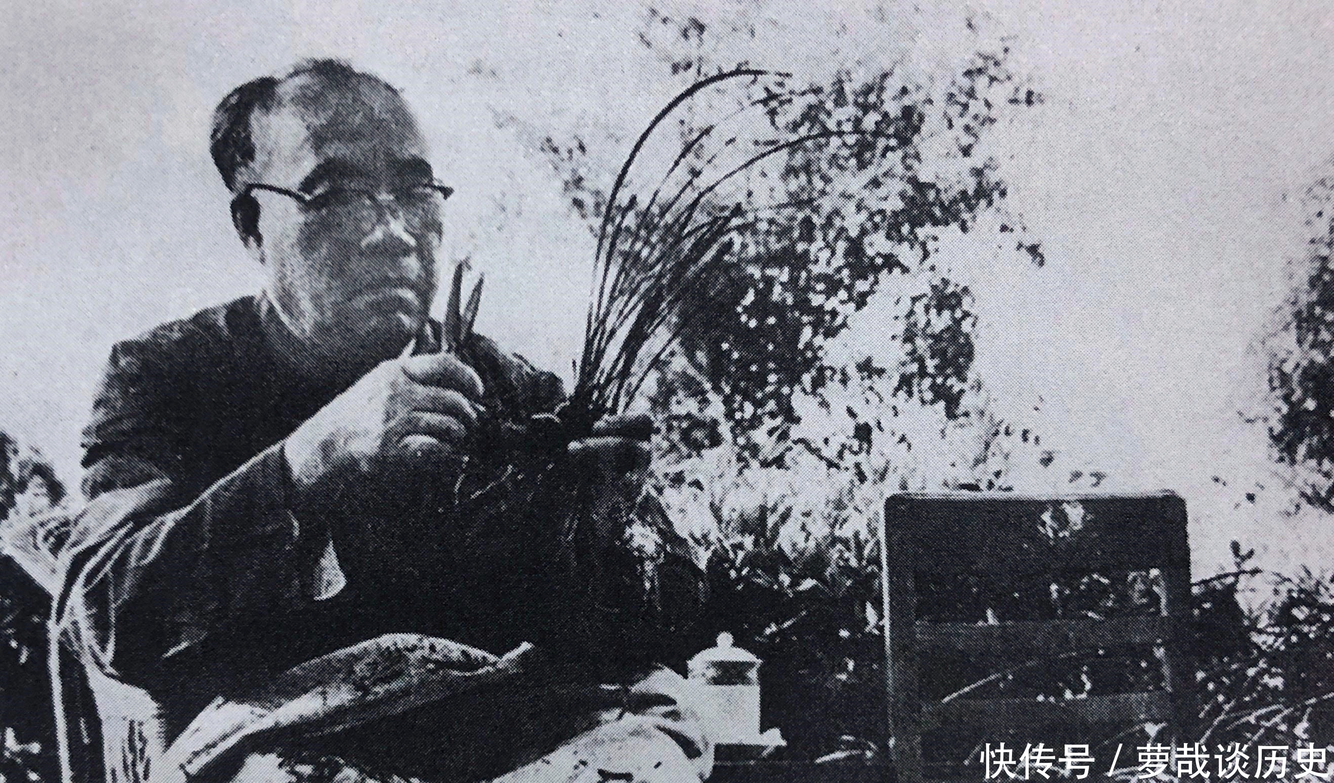 兰花|老照片:靠墙而坐的毛主席,坐在护栏上的周总理,修剪兰花的朱德!