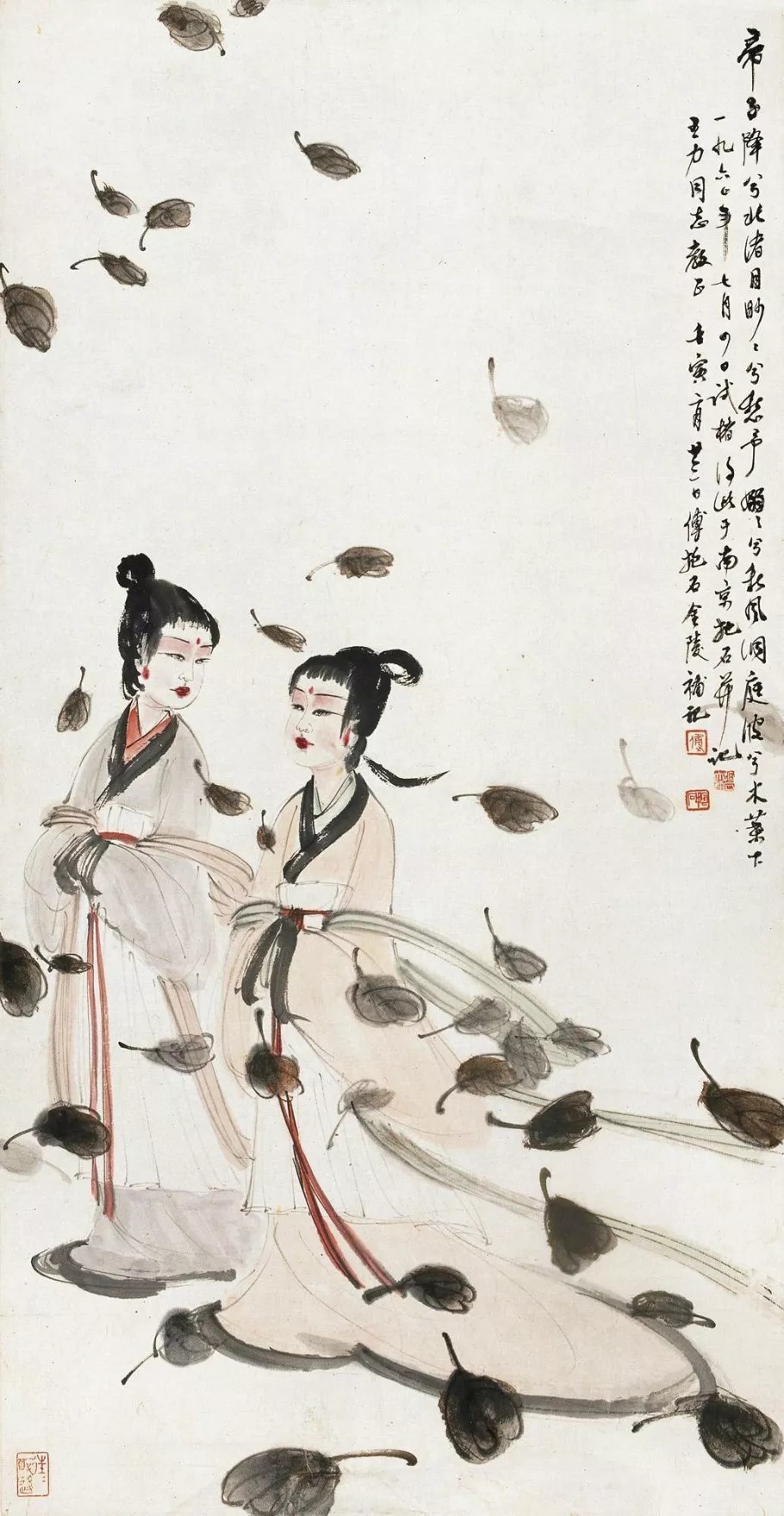 兰亭修禊图|傅抱石如何用笔下的“勾魂三绝”画活历史仕女画的？