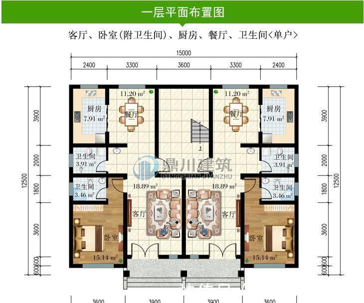 进深|5款农村双拼别墅，气派非凡，两兄弟建在农村低调而舒适