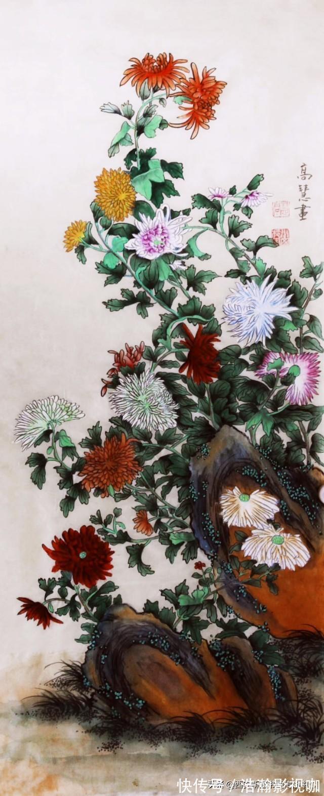 国画@国画收藏,工笔画梅花牡丹,《品若梅花香在骨,人如秋水玉为神》