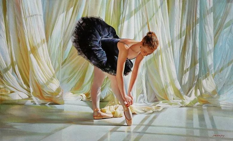 神韵&神韵优雅芭蕾舞者 油画 太奢美了!