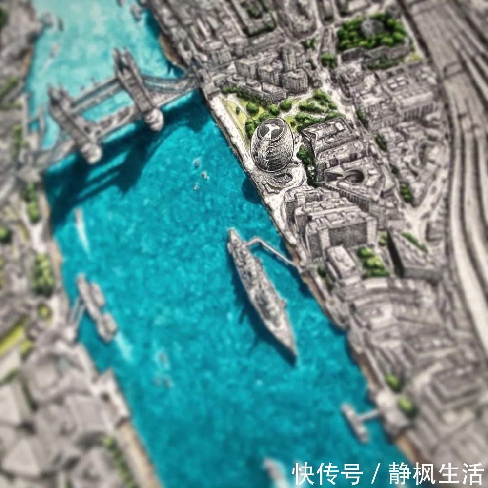 中国文化$英国小伙用针管笔画出了最美中国地图,独一无二的中国风