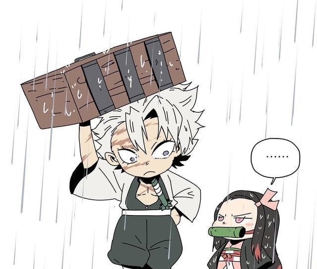 恋柱|《鬼灭之刃》角色与下雨天,蛇柱和恋柱秀恩爱,富冈义勇被讨厌了