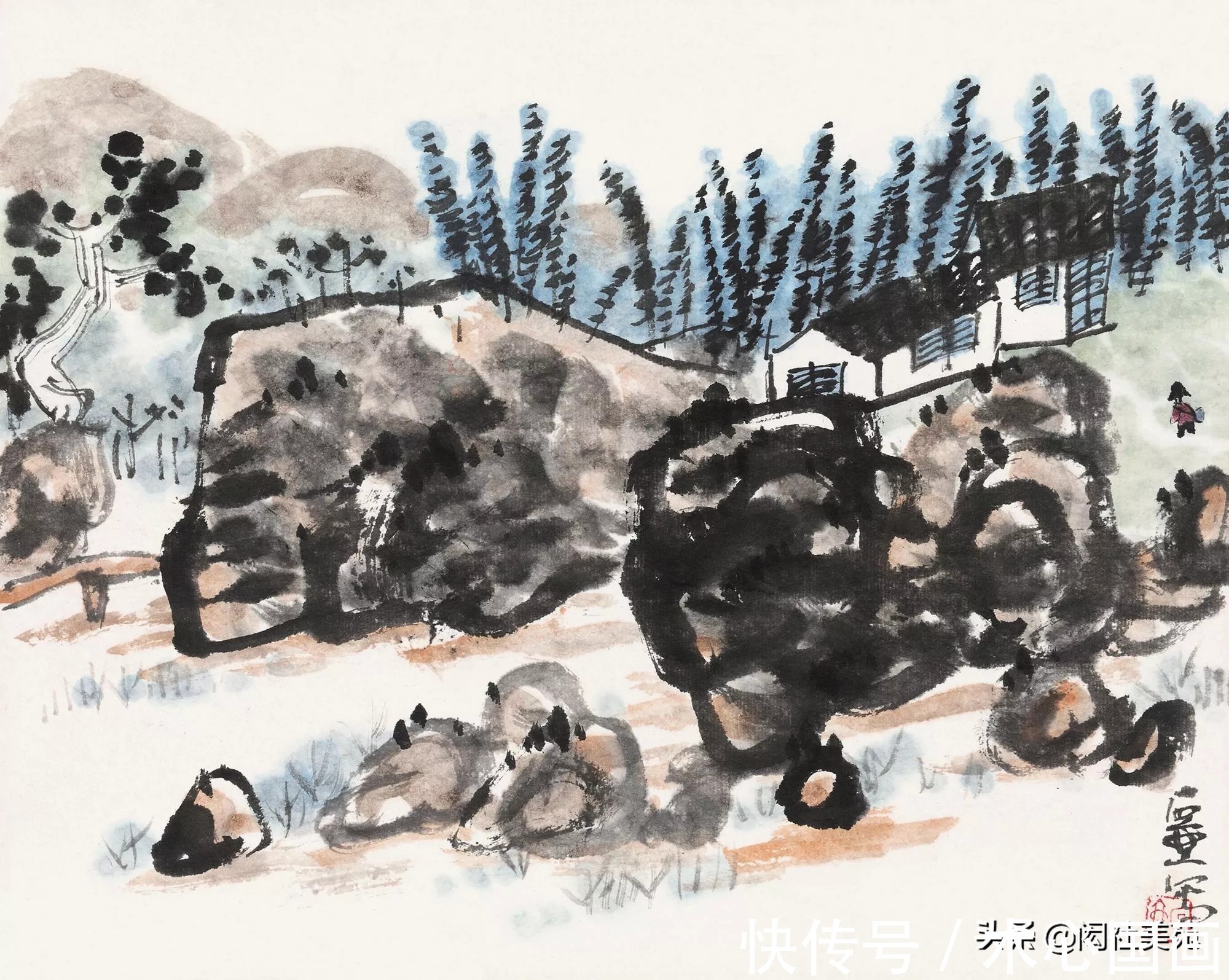 绝代才华@陈子庄先生《蜀山册》欣赏:灿烂之极复归平淡