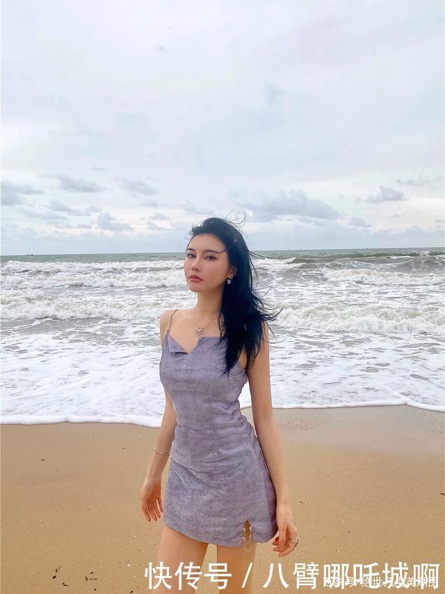 紫色吊带包臀裙穿出女神范