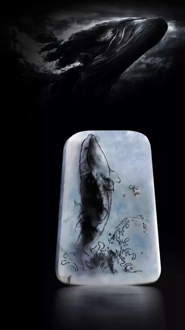 黑与白|翡翠玉雕中的水墨画,这样的意境翡翠你肯定没有见过!