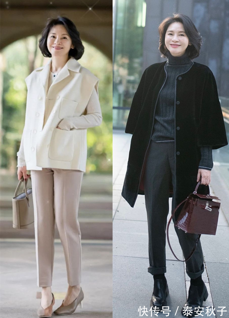 减龄|50岁+女人不当老奶奶!2月学她这样穿:减龄时髦、还美的高级!