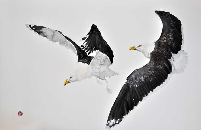 水彩艺@水彩艺术家卡尔·马尔滕斯画的鸟,惟妙惟肖!