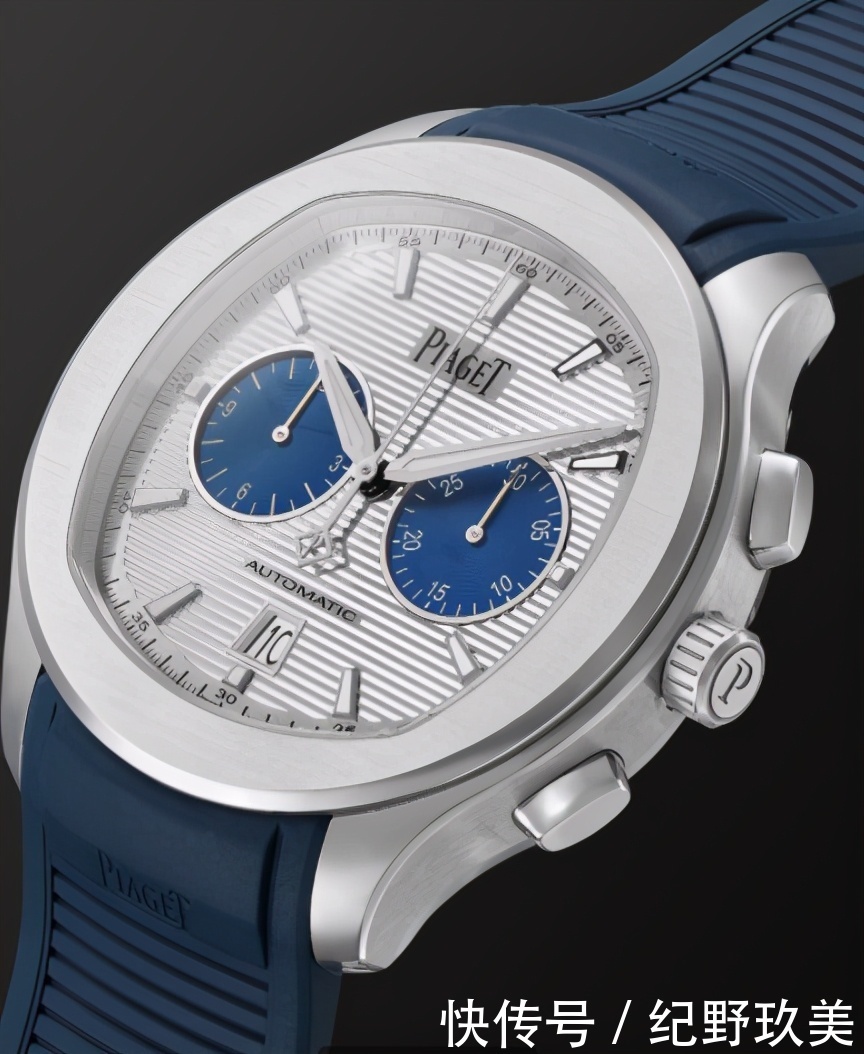 piPiaget伯爵推出Polo“蓝色熊猫盘”自动计时码表
