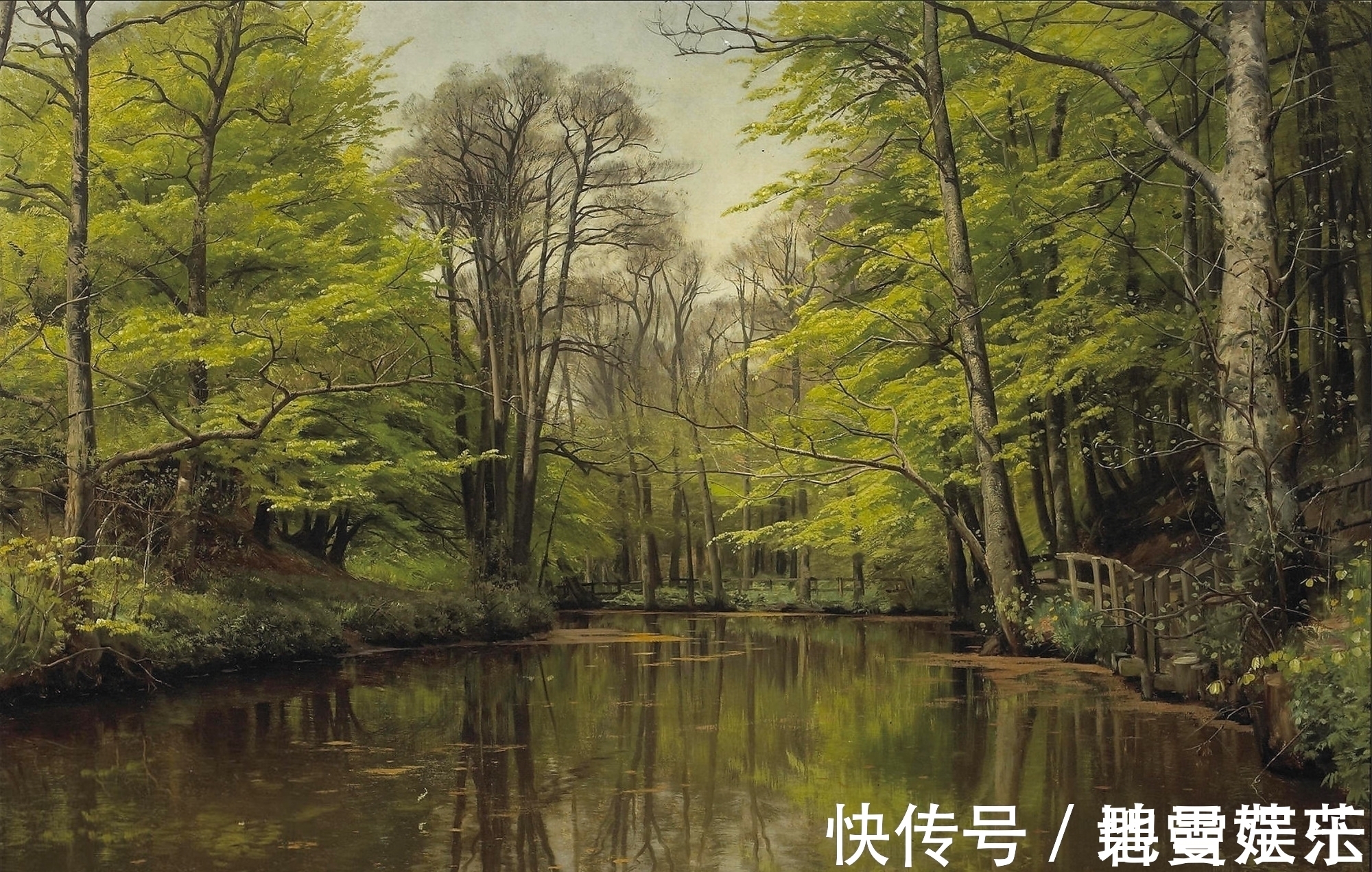 绘画$他画的森林会呼吸,彼得·莫克·蒙森德Peder Mork Monsted油画欣赏