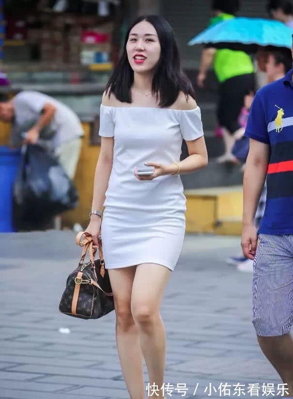 连衣裙 白色一字肩连衣裙,美丽动人有内涵,高端大气上档次