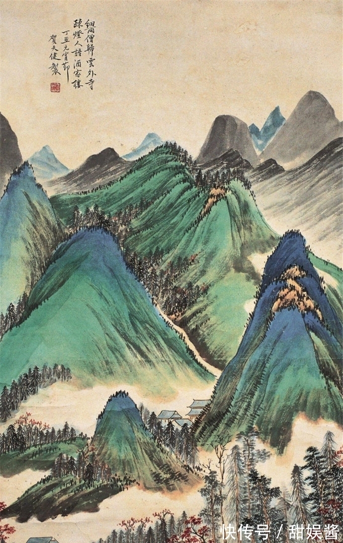 天下|骀荡雄奇,画尽天下美景,贺天健山水画欣赏