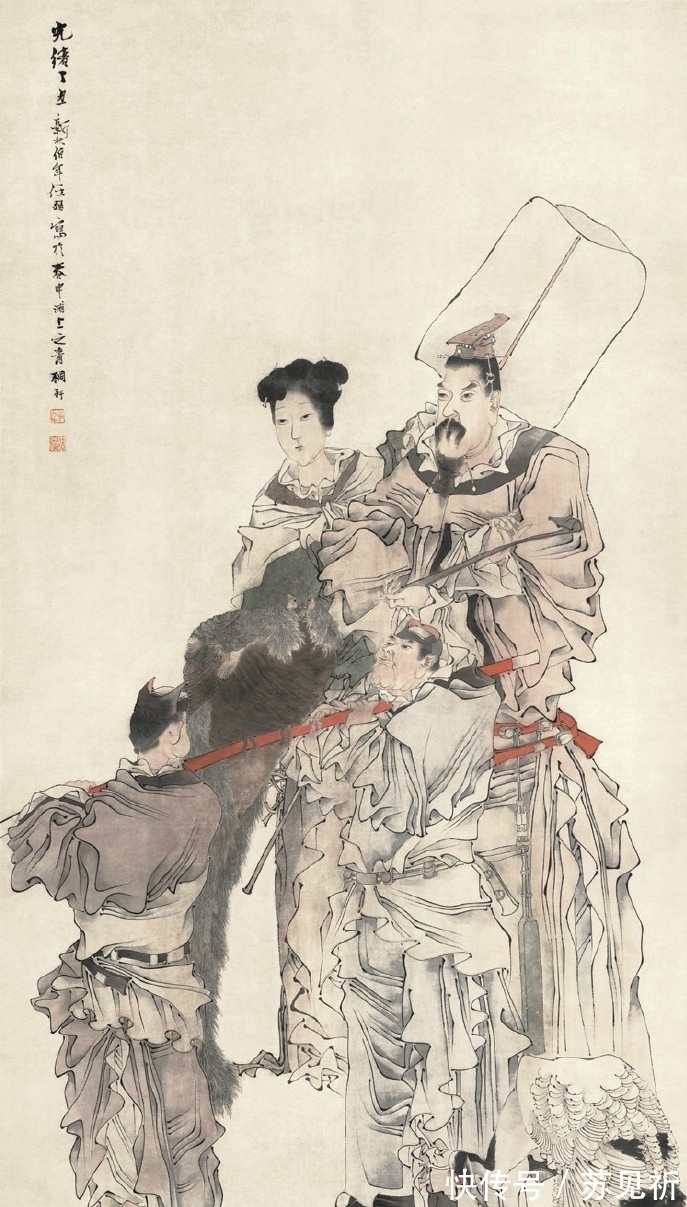 人物图$任伯年《人物图》欣赏：笔墨夸张生动，属于国画大师的代表人物