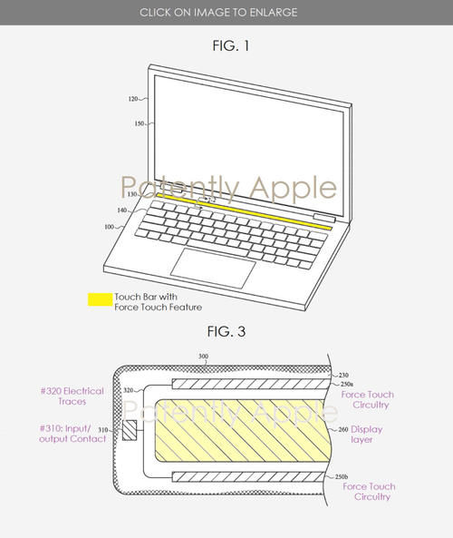 功能|专利显示未来 MacBook 的 Touch Bar 将加入 Force Touch 功能