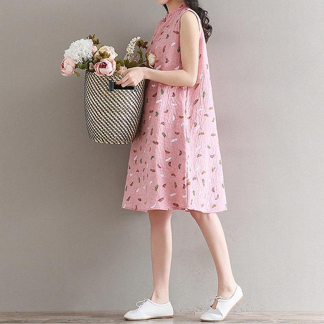 文艺|中式改良旗袍裙,棉麻材质、宽松A字版型,小清新风格