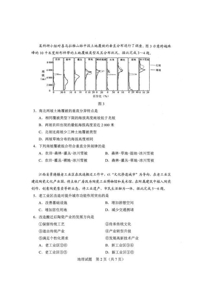 八省八套地理卷和答案来了！八省联考！