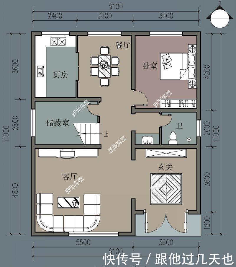 占地面积|农村自建房,面宽9米深11米想建两层,怎么设计好?