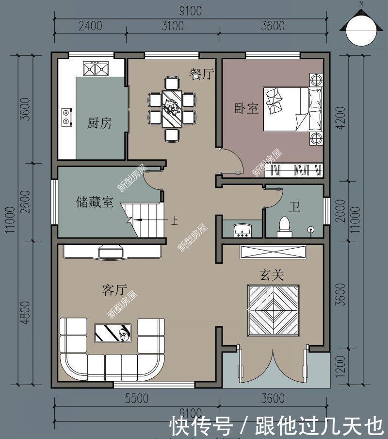 占地面积|农村自建房，面宽9米深11米想建两层，怎么设计好？