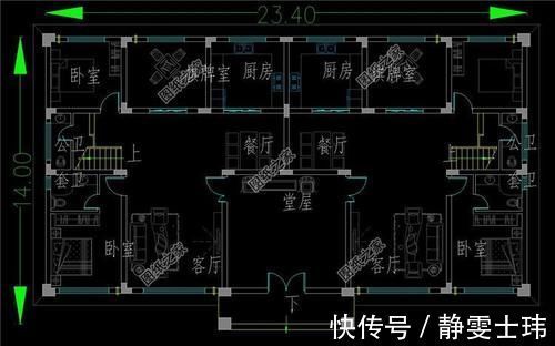 别墅|农村两户连体二层别墅,省钱又省力,两家人齐聚一堂