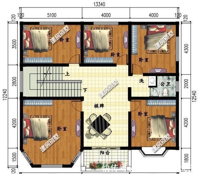 别墅|13.3×12.5米二层别墅，精致农村住房，带给你雅致的生活！