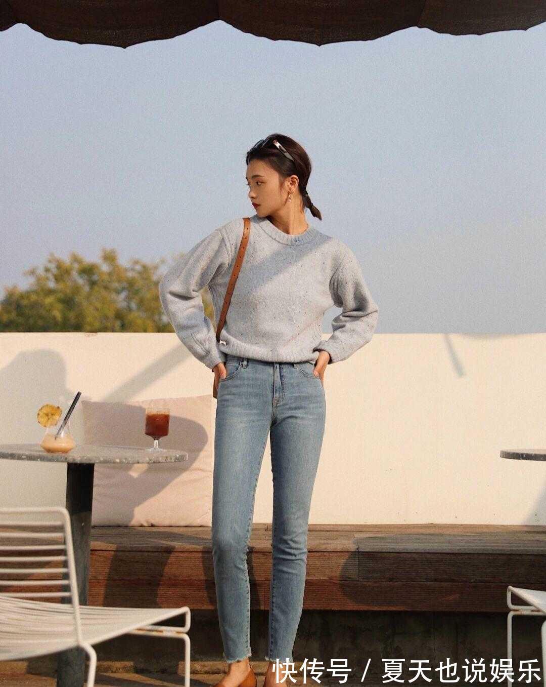 非主流 紧身牛仔裤可不是什么非主流单品,冬天穿它出门,遮肉显瘦又显高