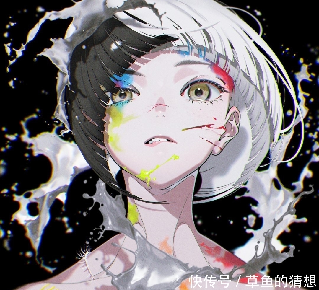 插画作品|插画里的脸部刻画,配色和元素绚美华丽,色彩让人很惊艳