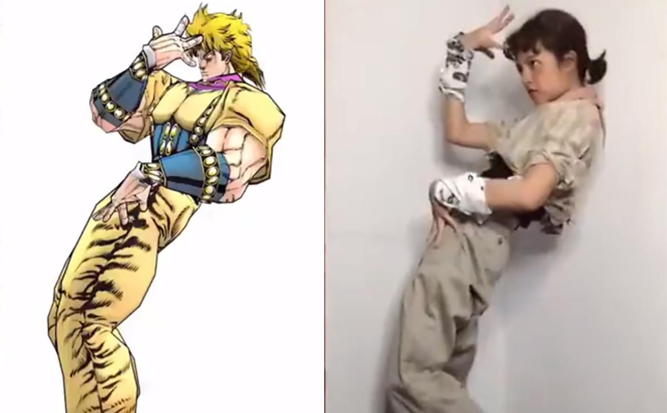 JOJO|小姐姐模仿高难度JOJO立，奇怪的姿势增加了，拍照再也不怕没Pose