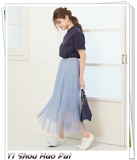 鞋子|夏季网纱裙的日系流行穿搭示范,看日本女人怎么给它配上衣和鞋子