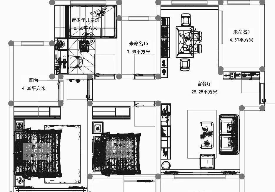 收纳|106㎡简约三居室新房,客餐厅设计实用又不失质感,太舒适了!