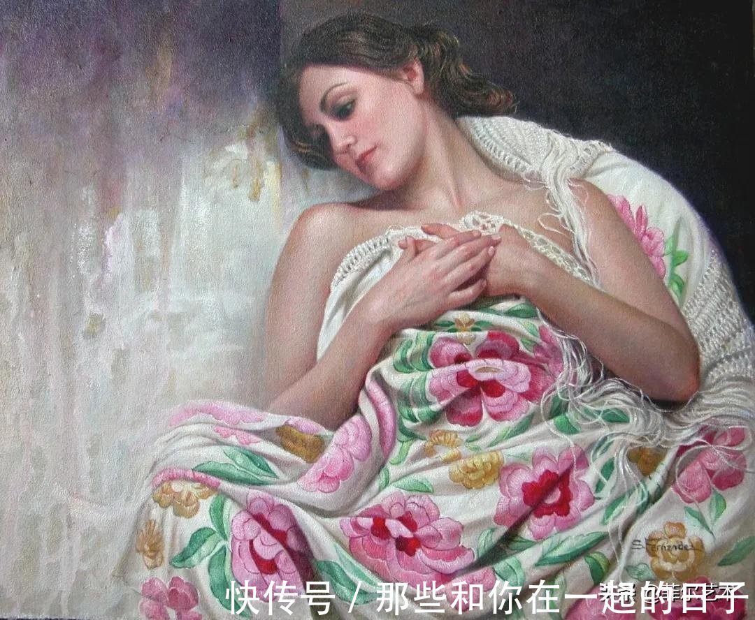 萨默尔$女画家索莱达·费尔南德斯画笔下的女子人物沉稳自然，美丽优雅