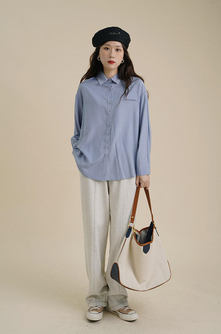 马甲|这些才是“衬衫”的高级穿法,蓝色衬衫配马甲文艺休闲,舒适随性