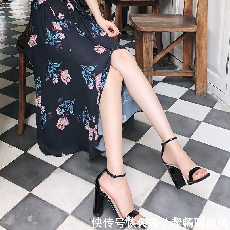 凉鞋|简约又不失韩范的凉鞋，一字带高跟鞋穿出精致女人味