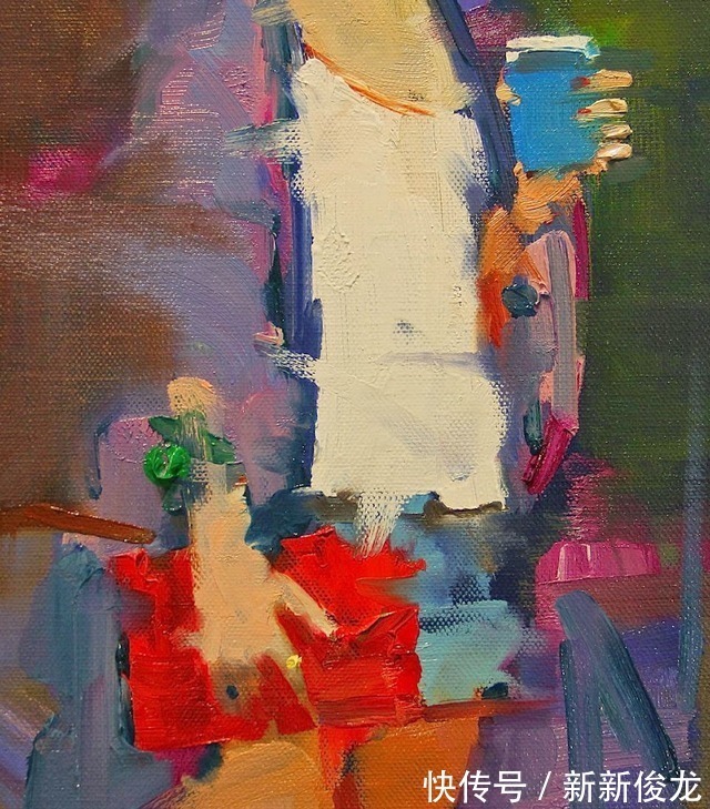 画家@她以生动、动感和现代的笔触,描绘画面