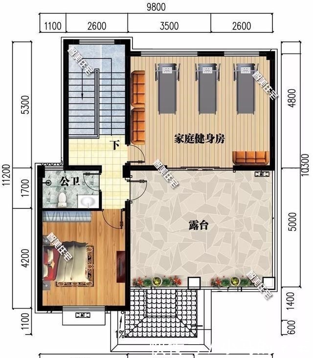 外墙面|9.8×11.2米的两栋三层别墅，屋面设计方式不同，都很不错！
